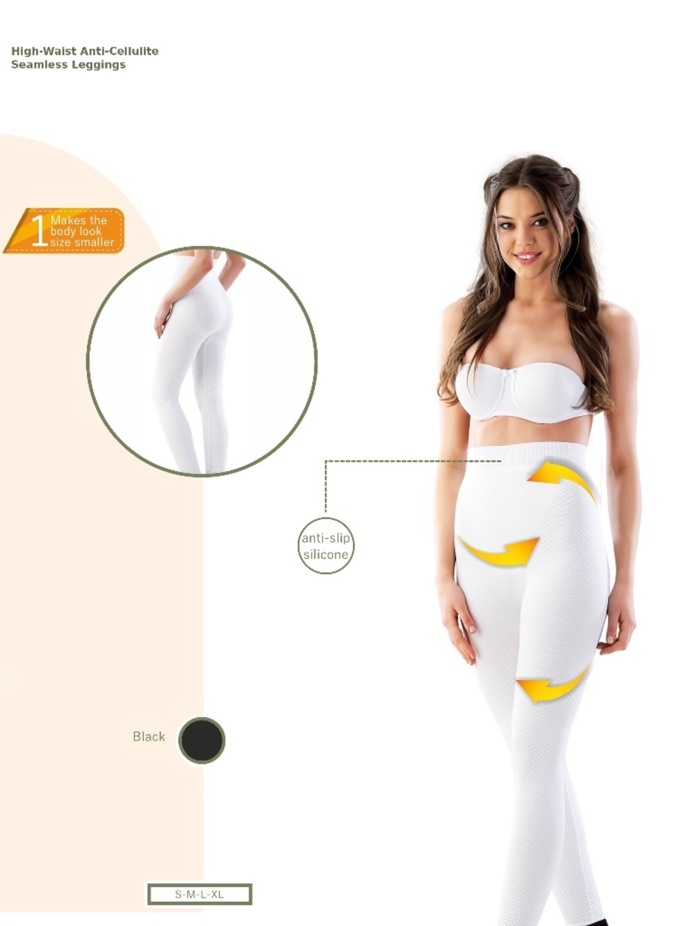 High-Waist Anti-Cellulite Leggings / Legging taille haute anti-cellulite - EU